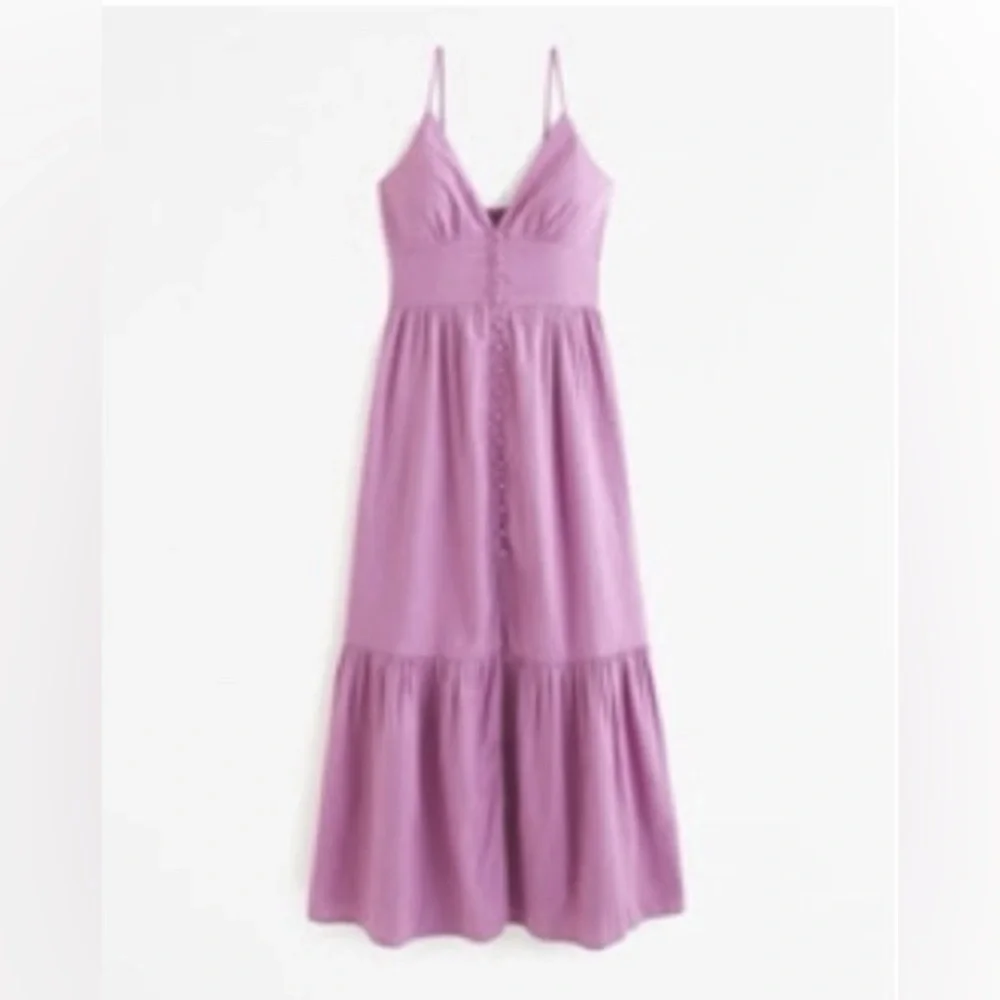 Brand New with Tag Abercrombie & Fitch Linen Blend Button Through Maxi Dress - Picture 4 of 8